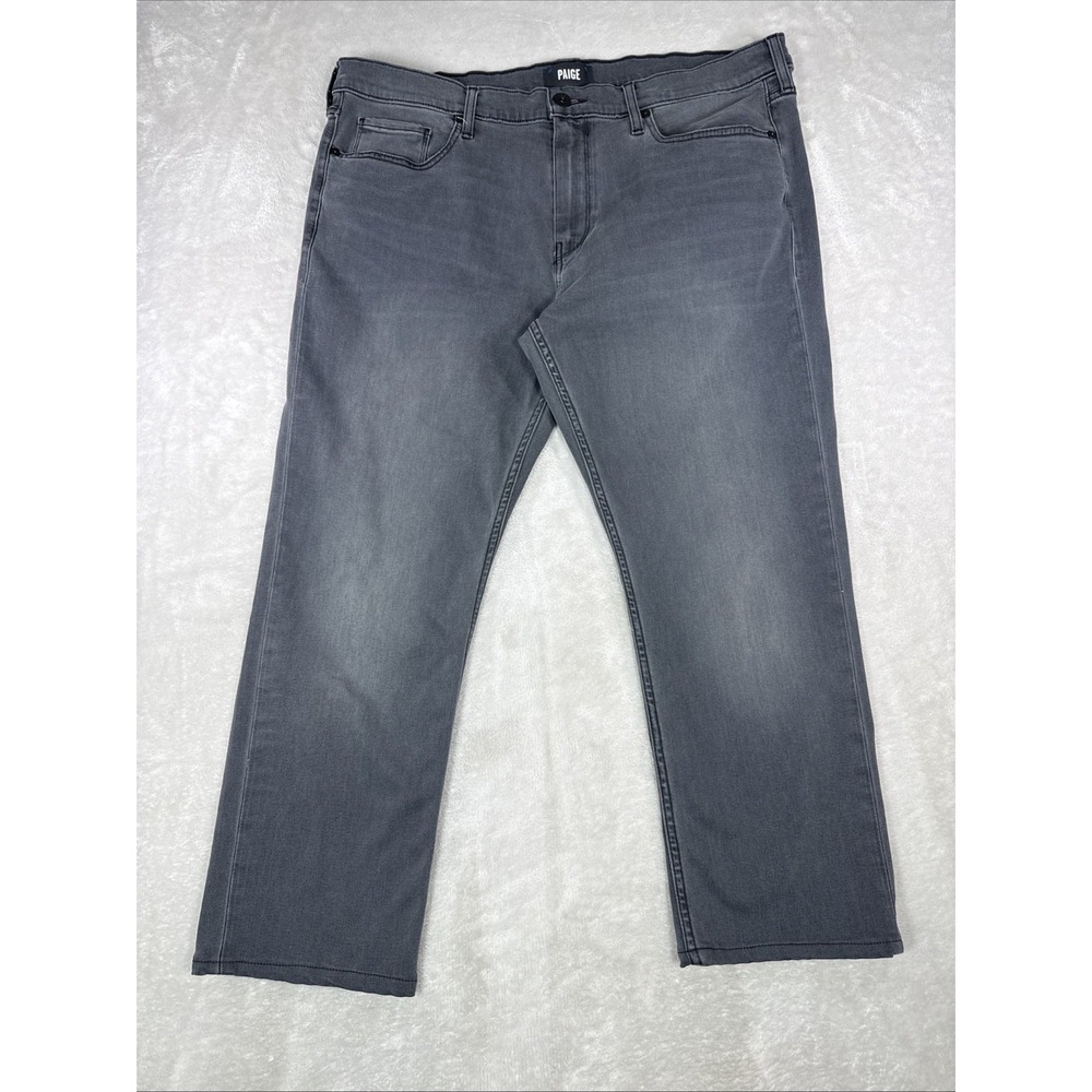 PAIGE Lennox Slim Fit Gray Wash Jeans Mens Sz 38 USA Denim Grunge Preppy